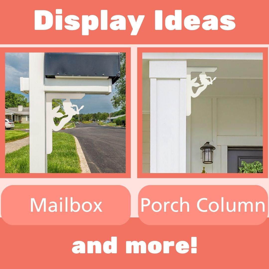 Mermaid Mailbox Bracket: Weather Resistant PVC Beach House Decor