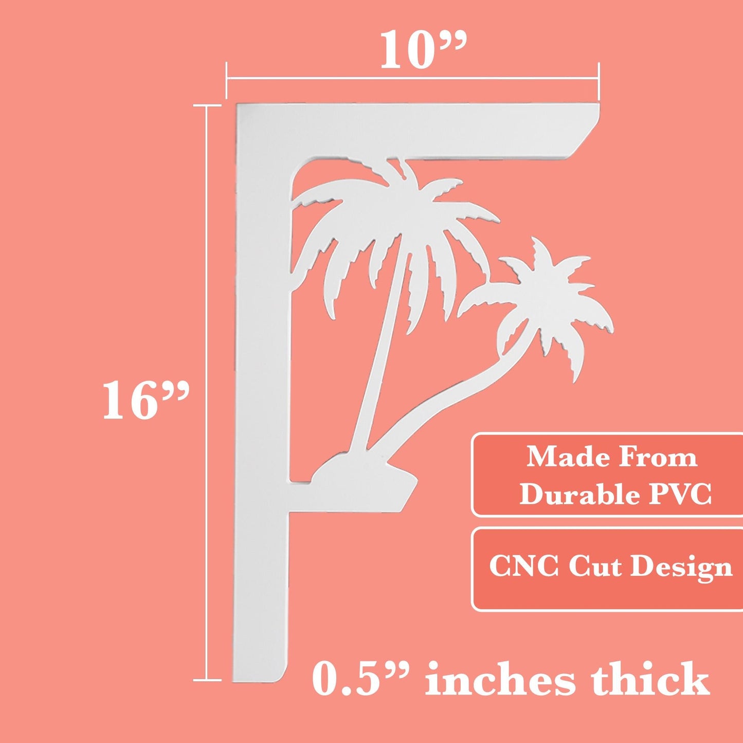 Palm Tree Mailbox Bracket: Weatherproof PVC Porch Decor