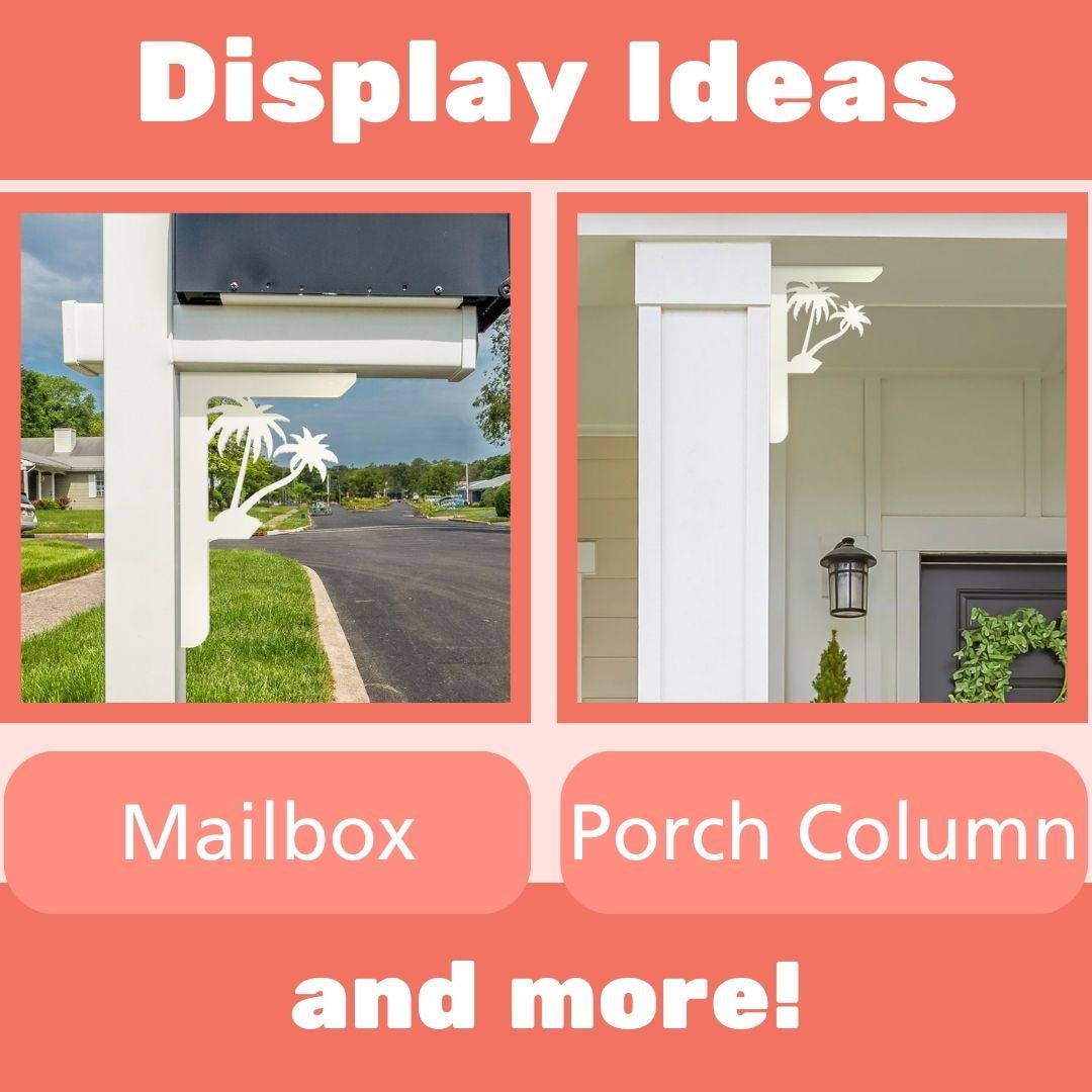 Palm Tree Mailbox Bracket: Weatherproof PVC Porch Decor