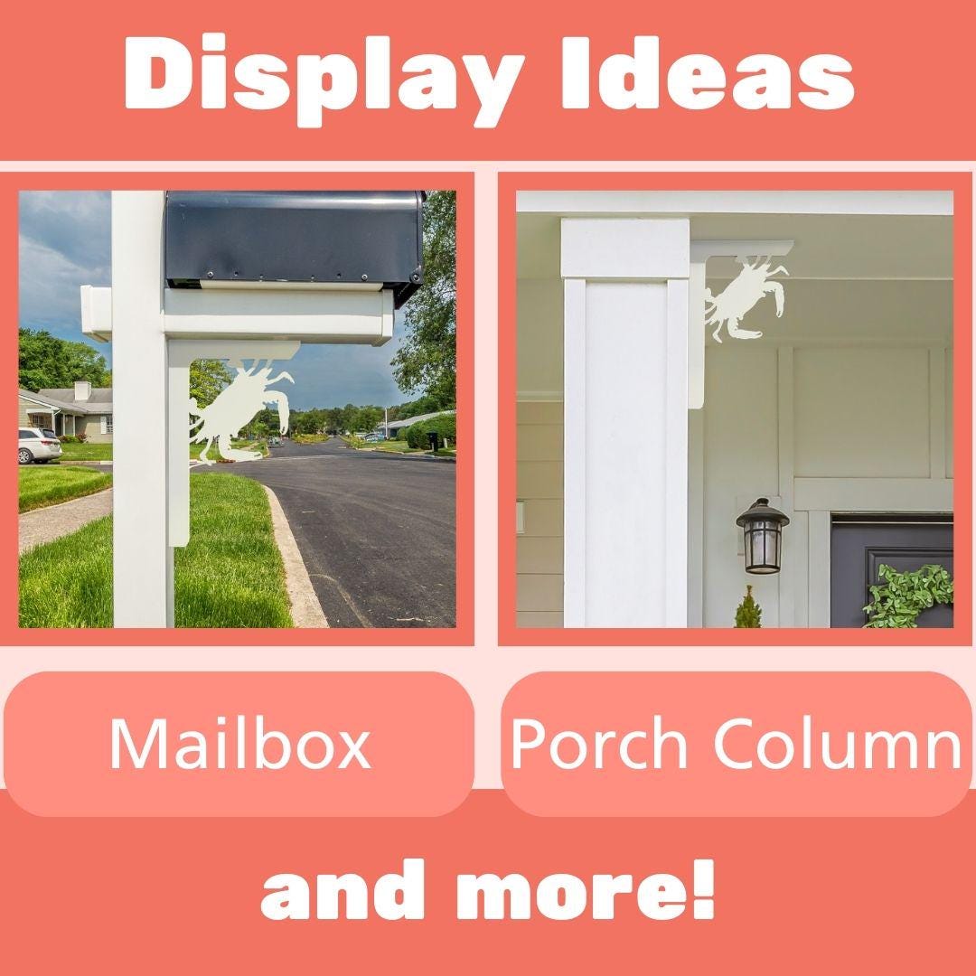 Crab Mailbox Bracket: Weather Resistant PVC Porch Decor