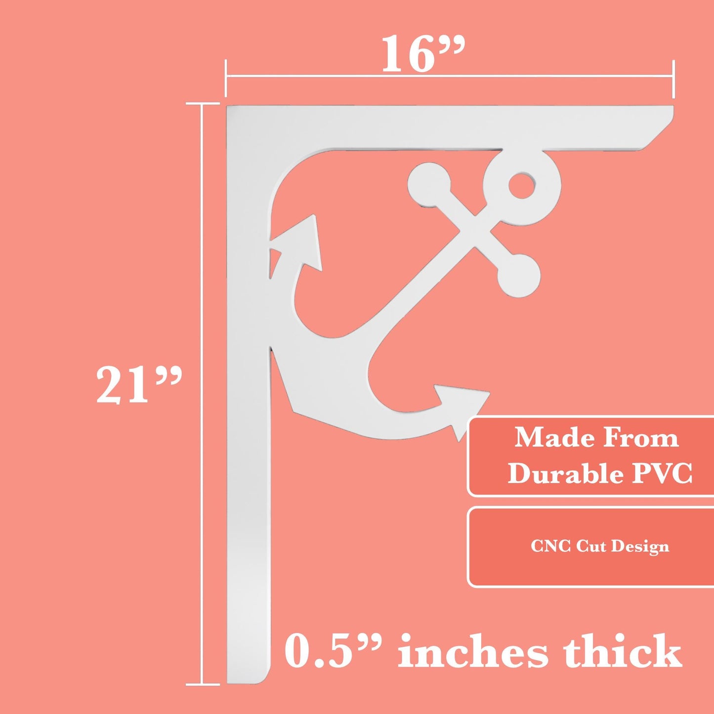 Anchor Mailbox Bracket: Weather Resistant PVC Nautical Decor