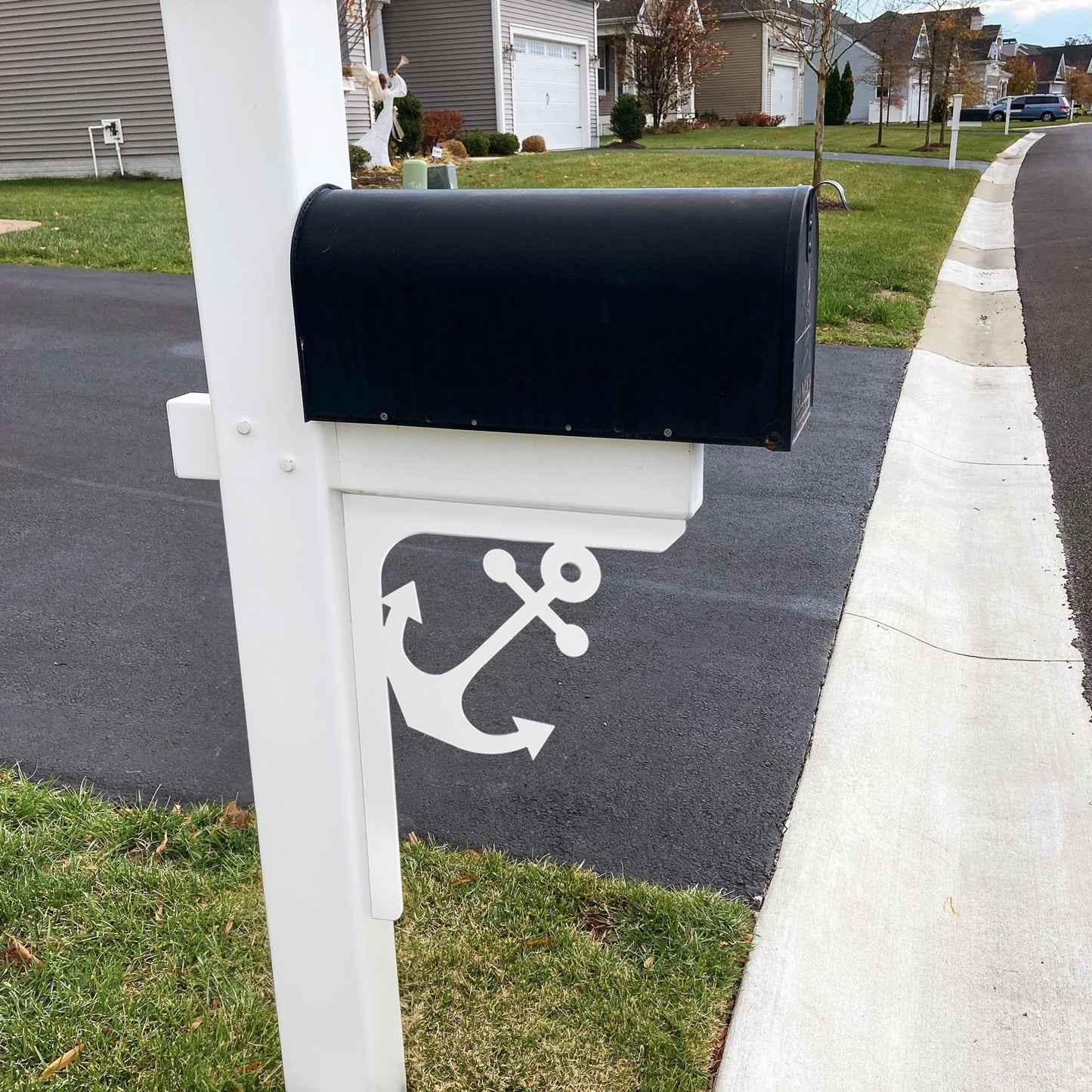 Anchor Mailbox Bracket: Weather Resistant PVC Nautical Decor