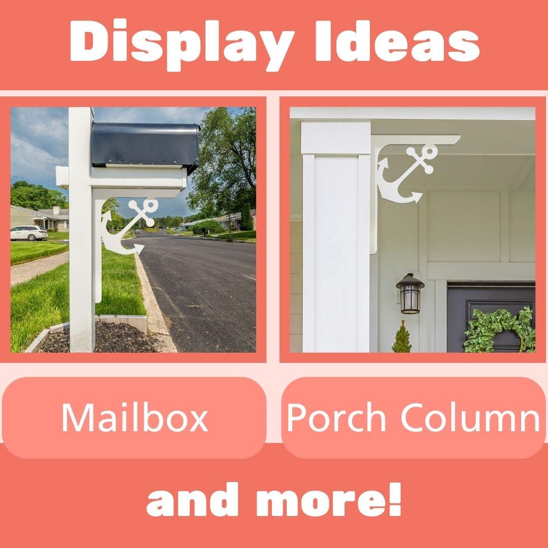 Anchor Mailbox Bracket: Weather Resistant PVC Nautical Decor