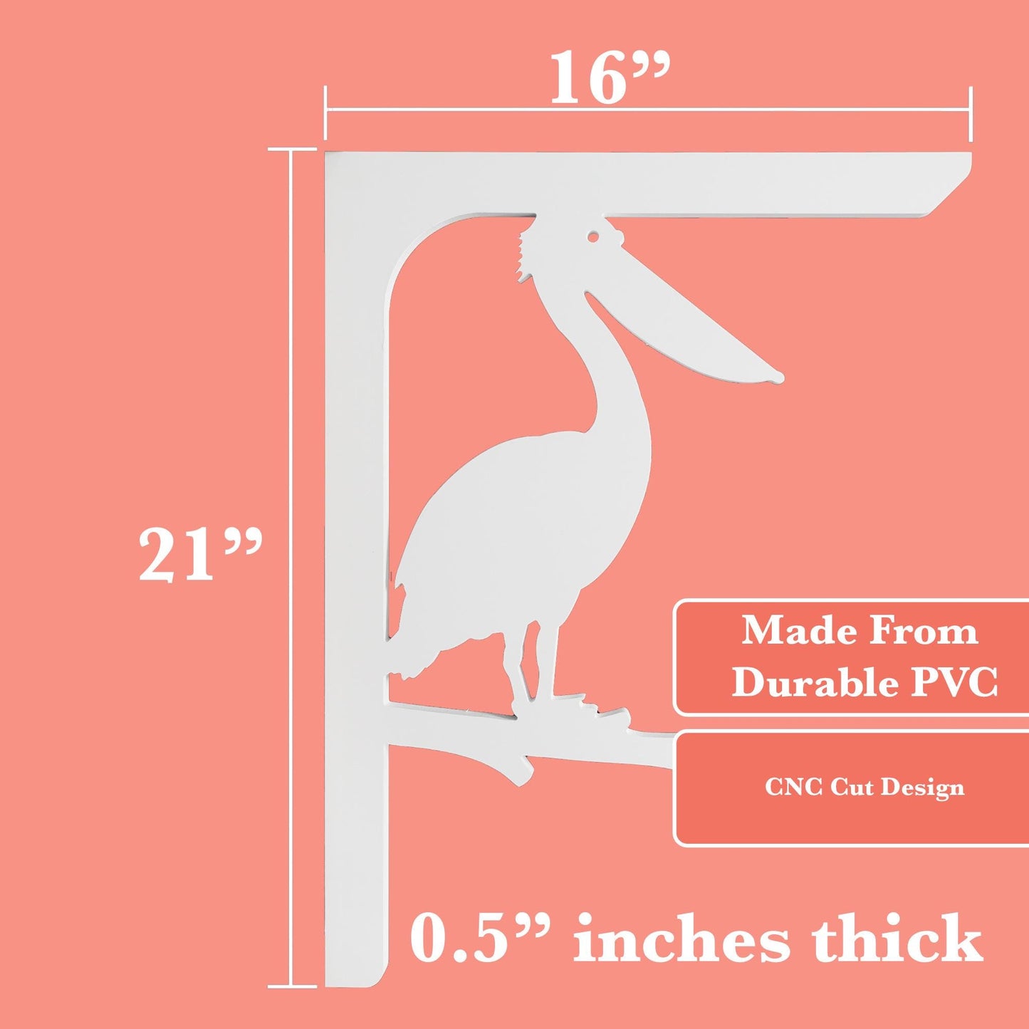 Pelican Mailbox Bracket: Weather Resistant Beach House Decor