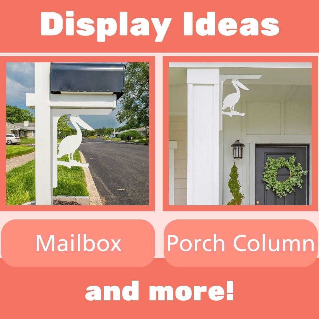 Pelican Mailbox Bracket: Weather Resistant Beach House Decor