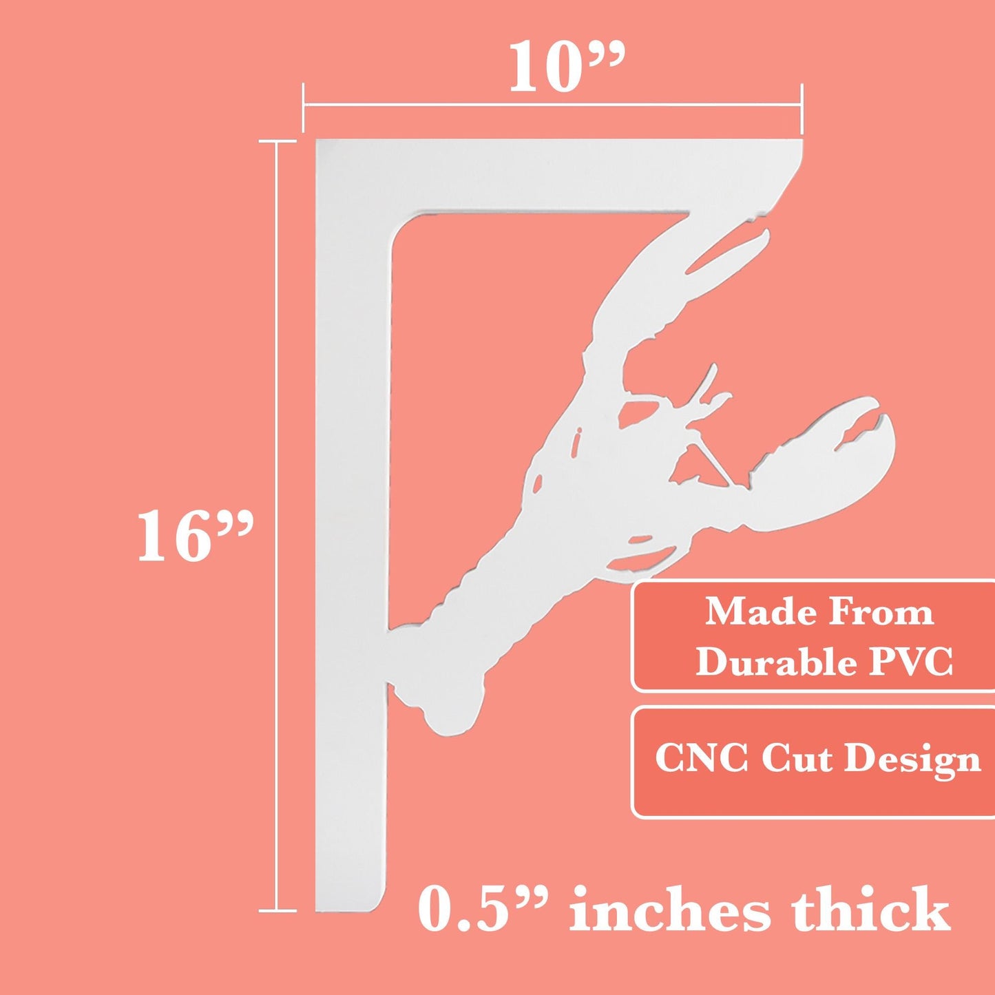 Lobster Mailbox Bracket: Weather Resistant PVC Porch Decoration