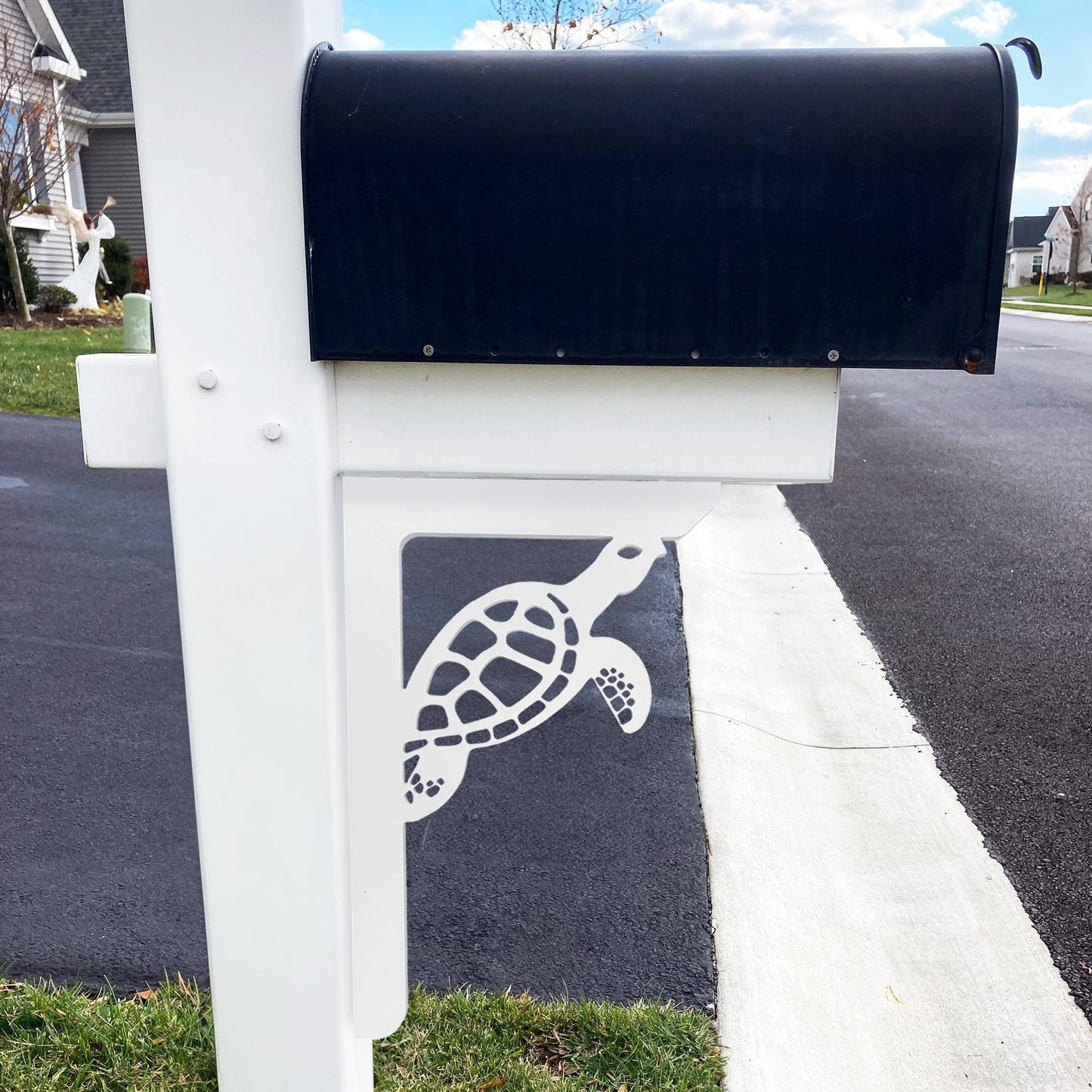 Turtle Mailbox Bracket: Weatherproof PVC Beach House Decor