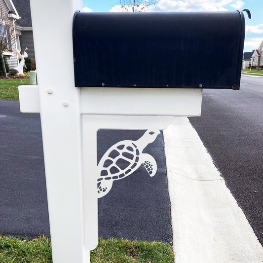Turtle Mailbox Bracket: Weatherproof PVC Beach House Decor