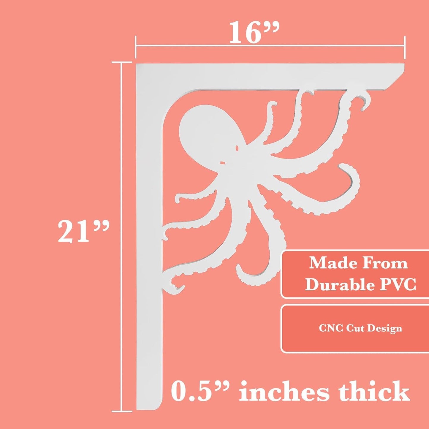 Octopus Mailbox Bracket: Weather Resistant Beach House Decor