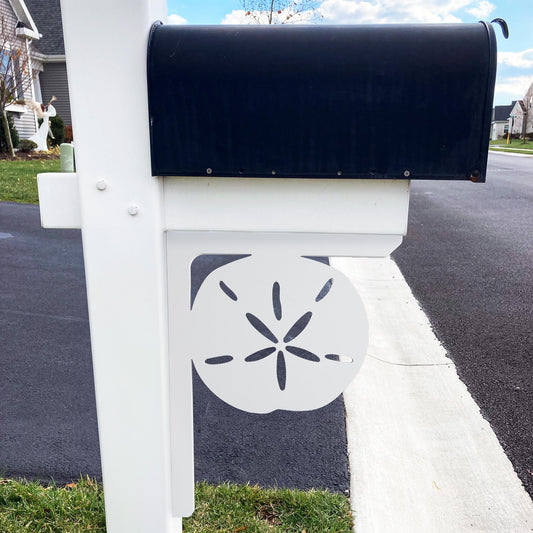 Sand Dollar Mailbox Bracket: Weather Resistant PVC Beach Decor (21 Inch)