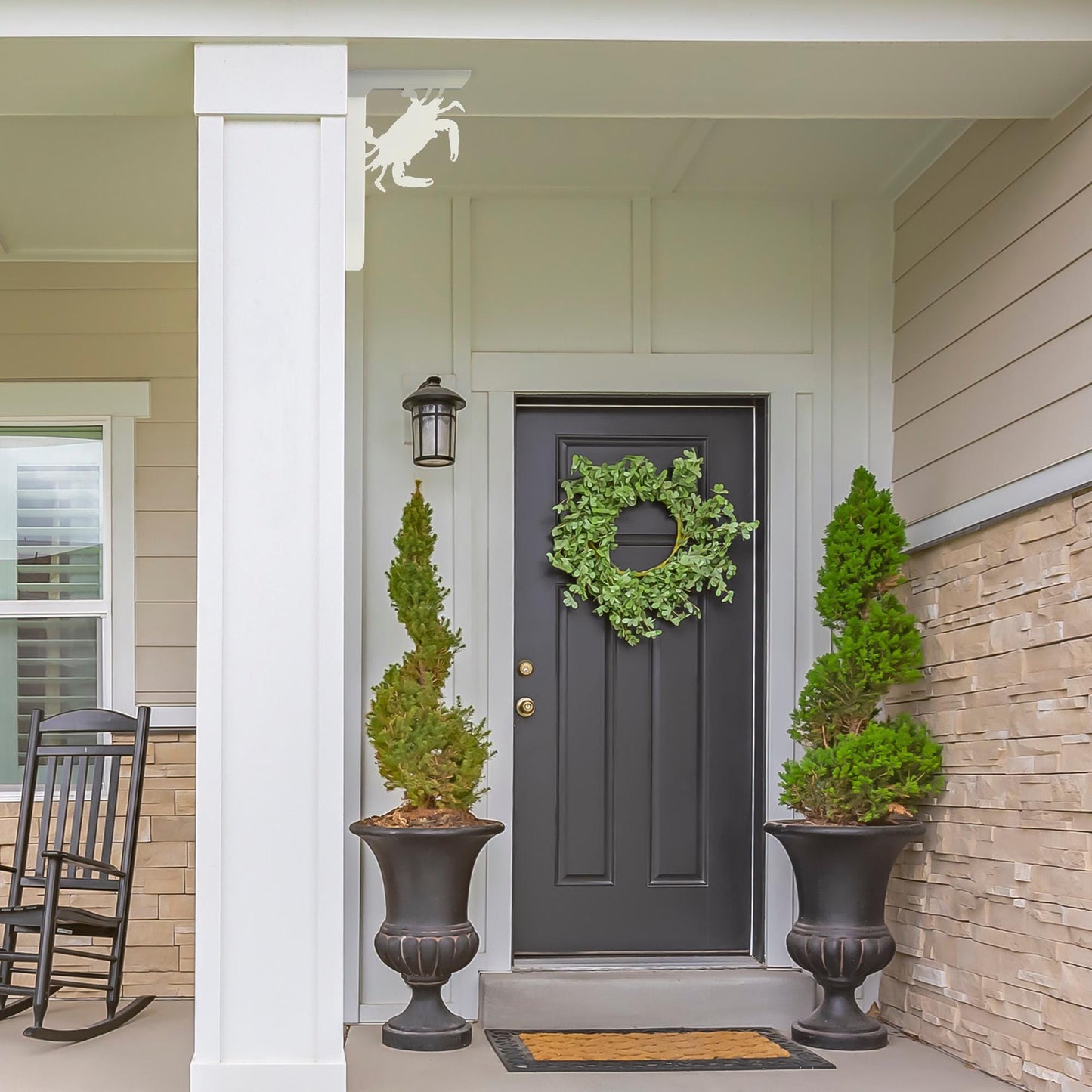 Crab Mailbox Bracket: Weather Resistant PVC Porch Decor