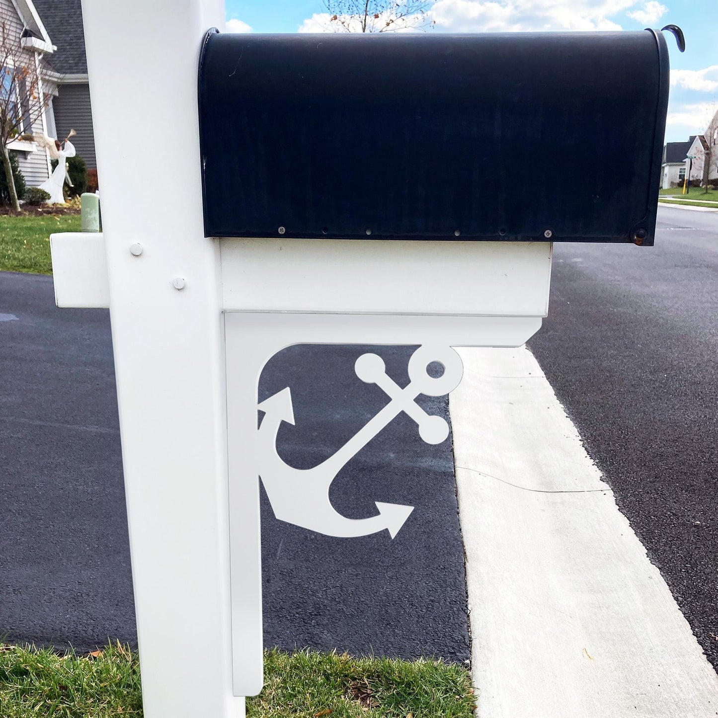 Anchor Mailbox Bracket: Weather Resistant PVC Nautical Decor
