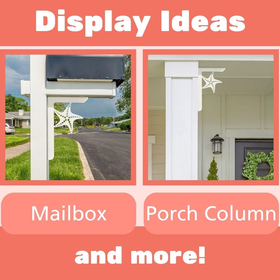 Starfish Mailbox Bracket: Weather Resistant PVC Beach House Decor