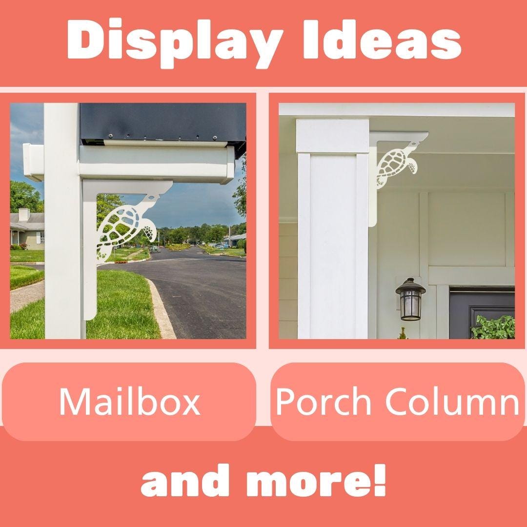 Turtle Mailbox Bracket: Weatherproof PVC Beach House Decor
