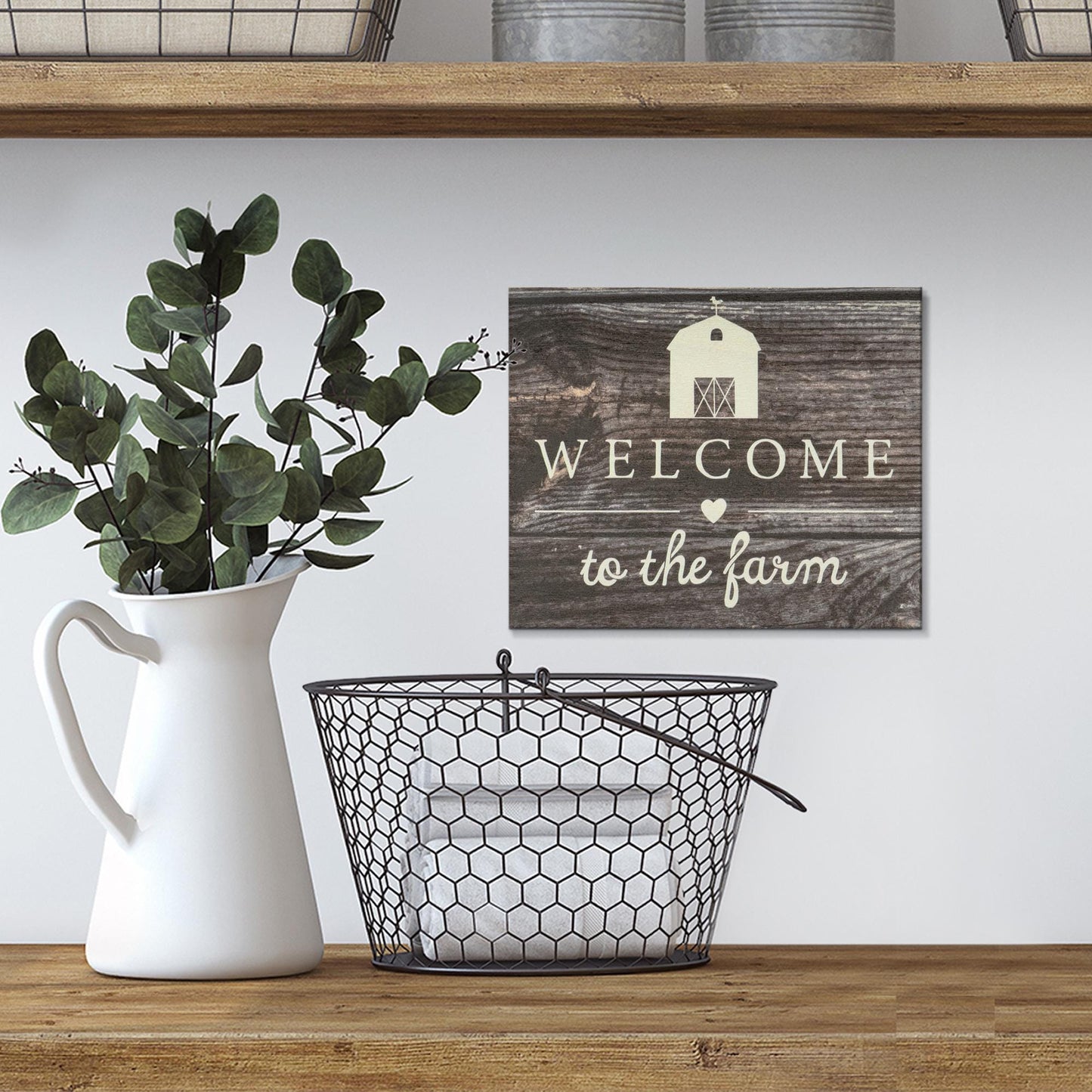 Welcome to the Farm Wooden Sign: Rustic Farmhouse Decor