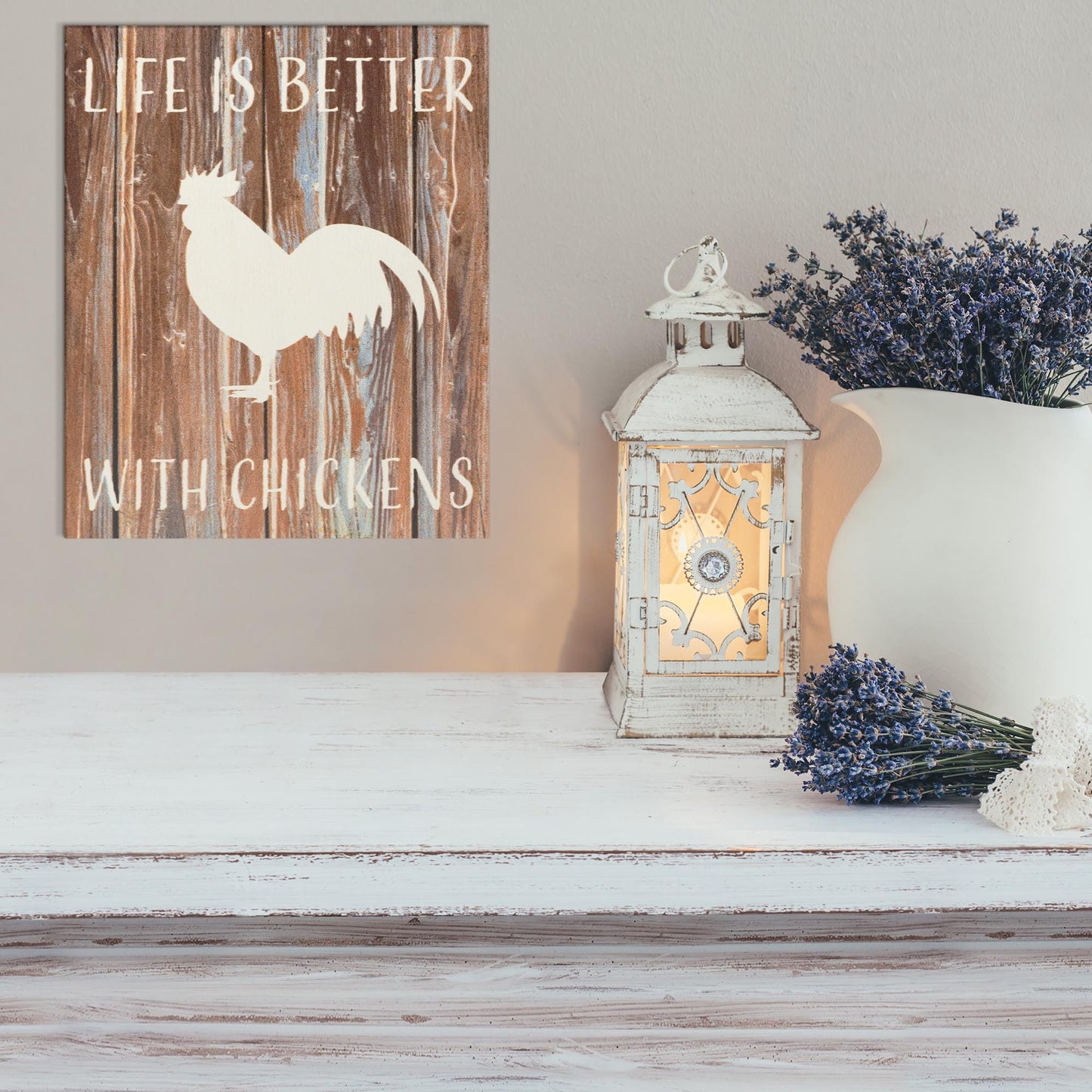 Rustic Chicken Wooden Sign: Farmhouse Decor for Chicken Lovers