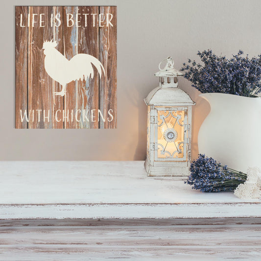 Rustic Chicken Wooden Sign: Farmhouse Decor for Chicken Lovers