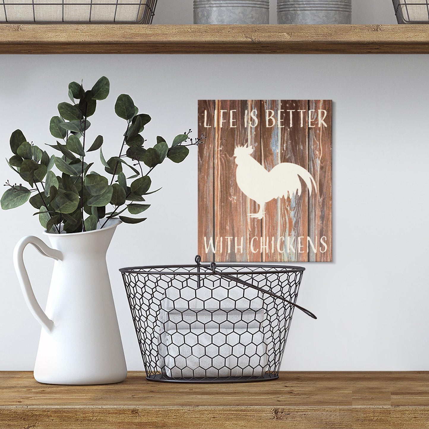 Rustic Chicken Wooden Sign: Farmhouse Decor for Chicken Lovers