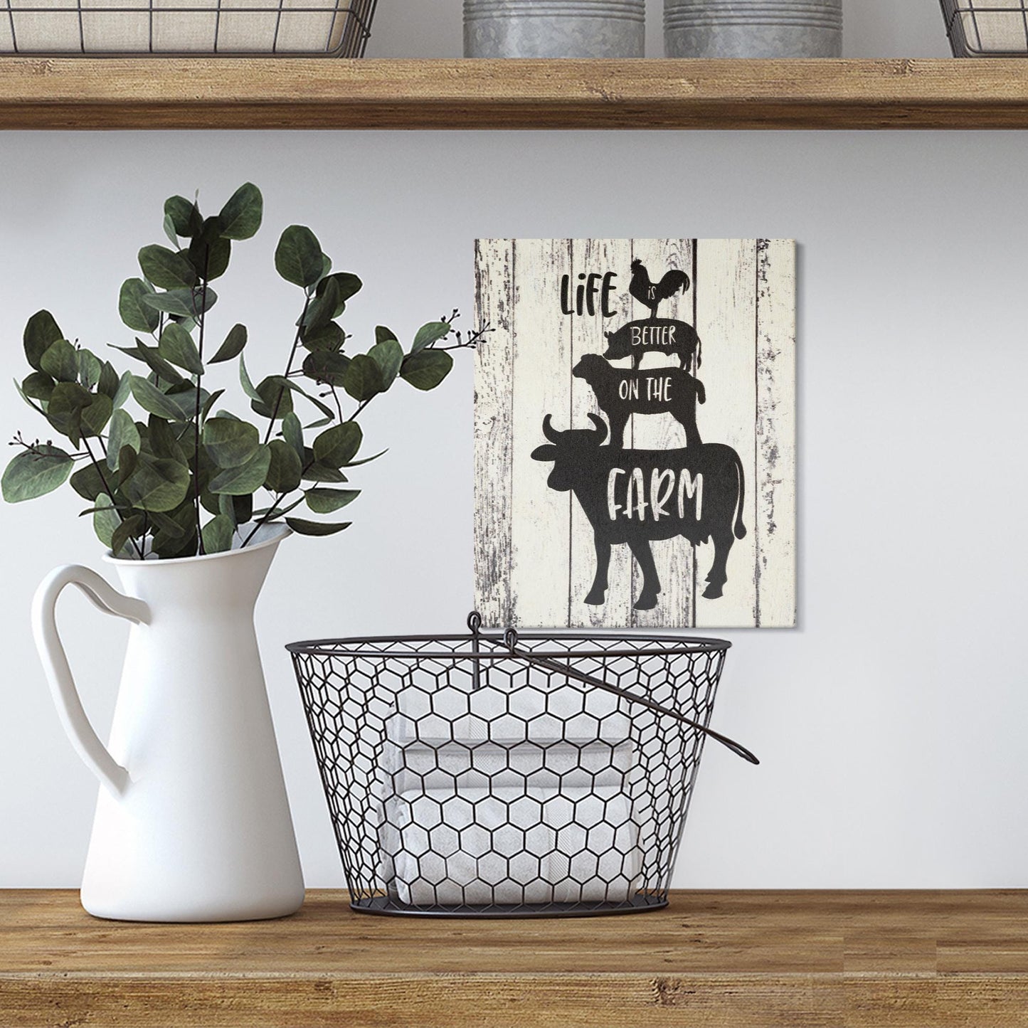 Rustic Farm Sign: Life Is Better, Country Home Decor