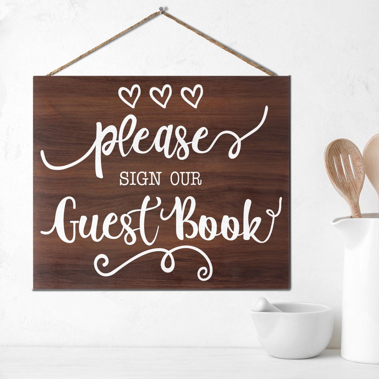 Guestbook Sign – 10x12 Inch Printed Wedding Table Decor for Reception & Showers