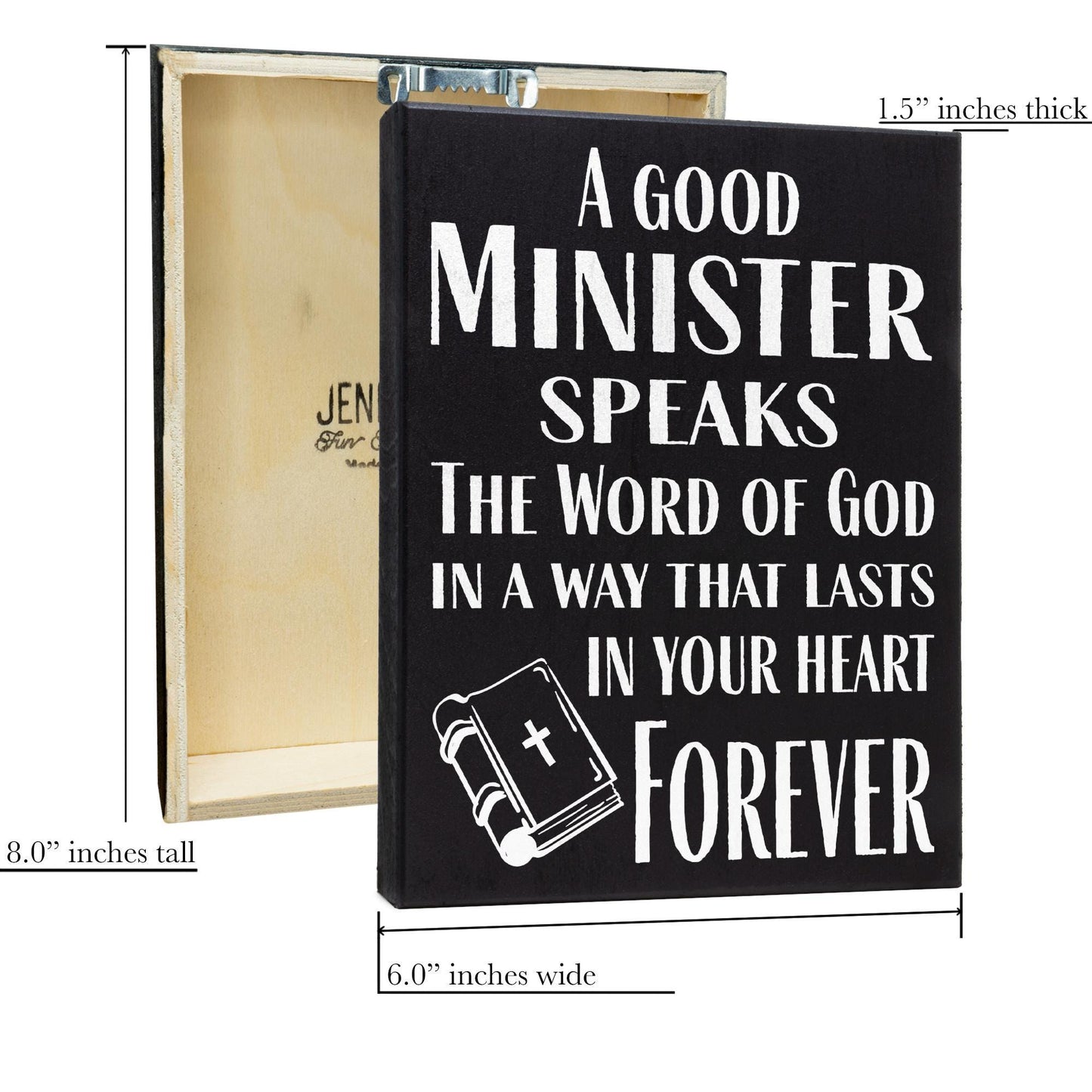 Minister Appreciation Gift: Farmhouse Wood Sign, Religious Quote Decor