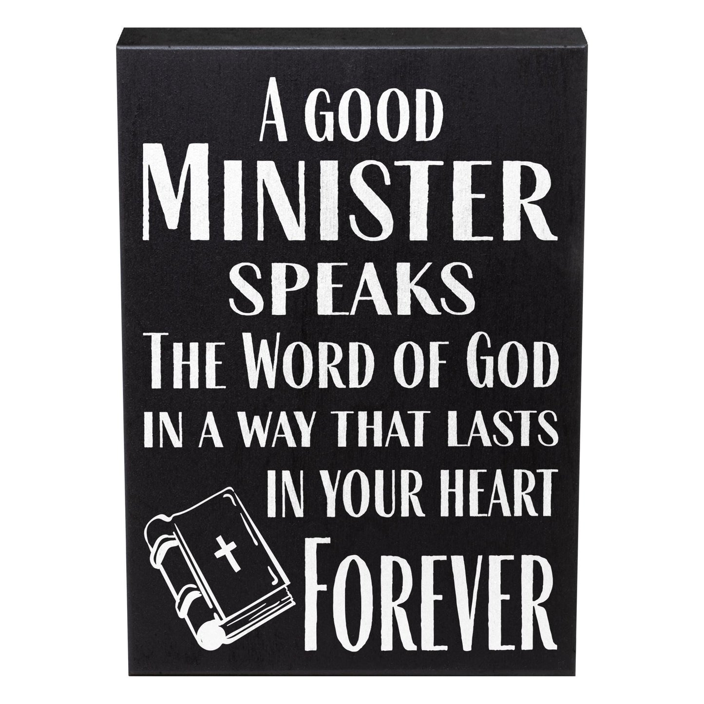 Minister Appreciation Gift: Farmhouse Wood Sign, Religious Quote Decor