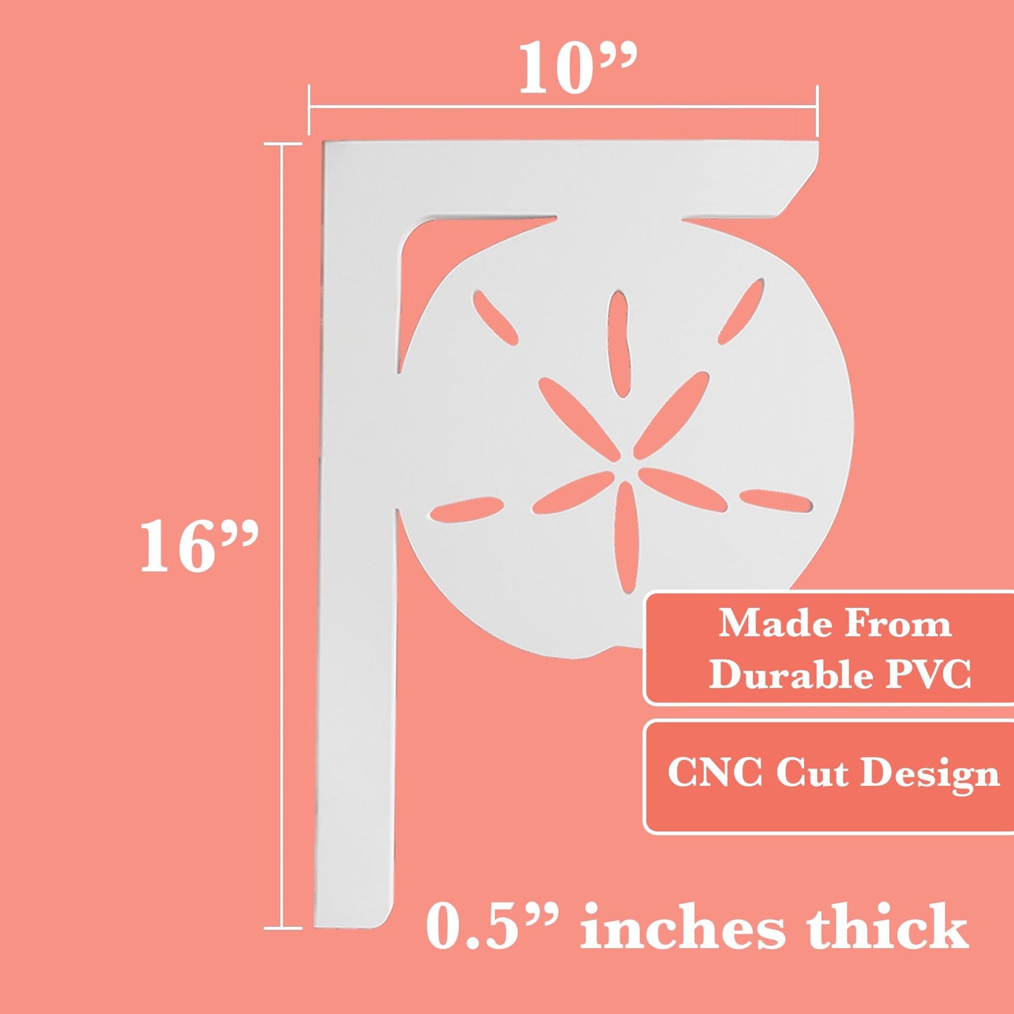 Sand Dollar Mailbox Bracket: Coastal Beach House Decor, Weather Resistant PVC