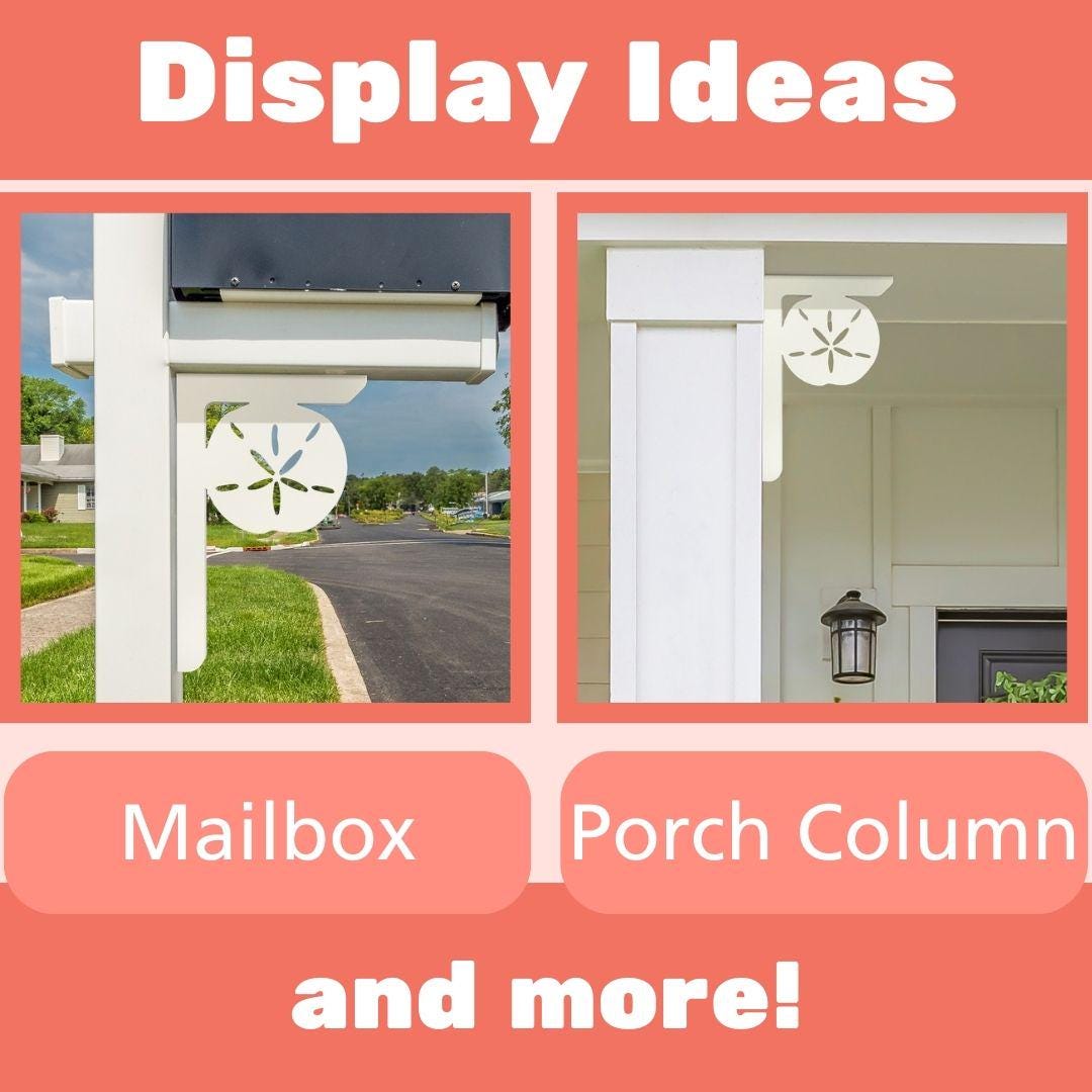 Sand Dollar Mailbox Bracket: Coastal Beach House Decor, Weather Resistant PVC