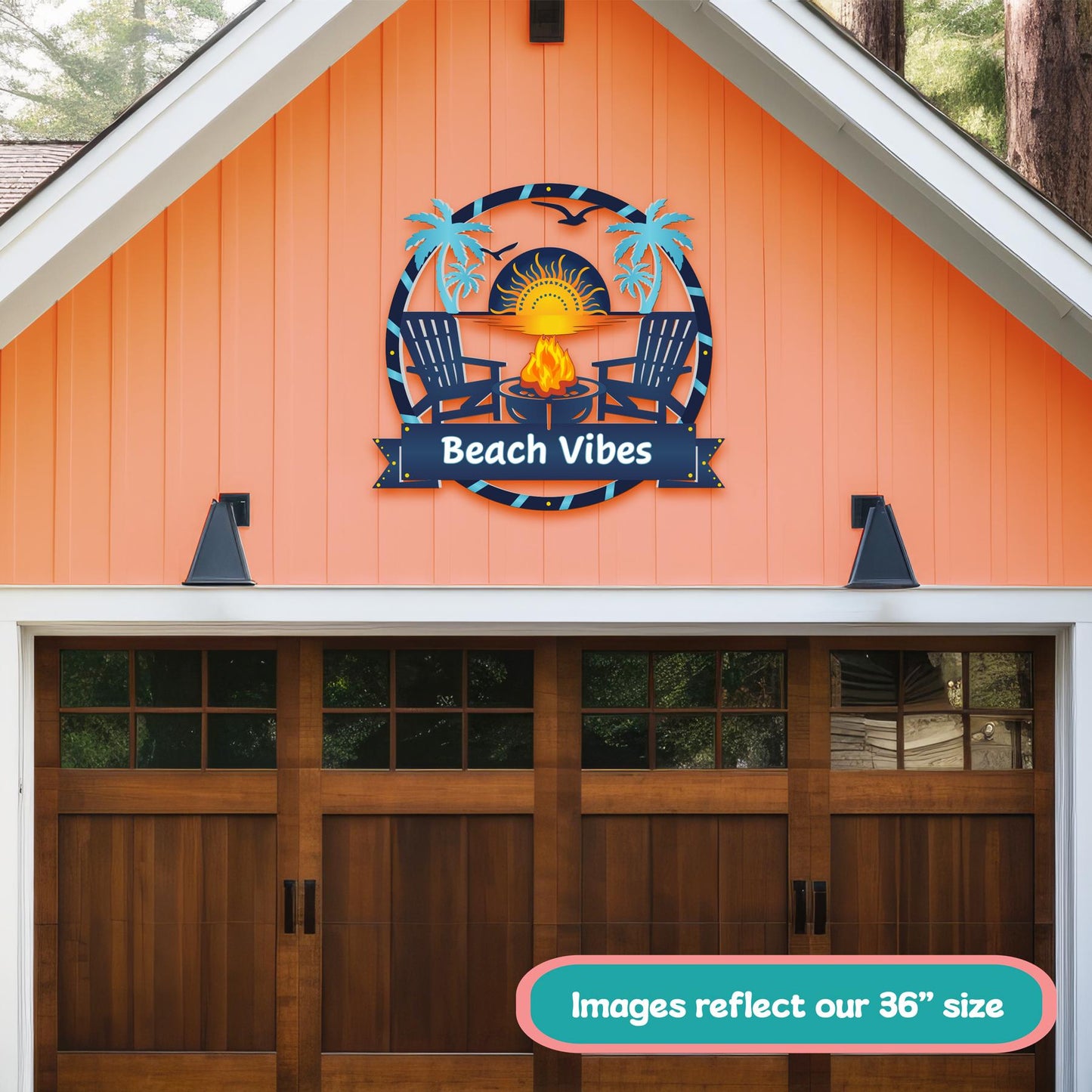 Custom Coastal Sign: Beach House Fire Pit Decor - 36" Nautical Wall Art