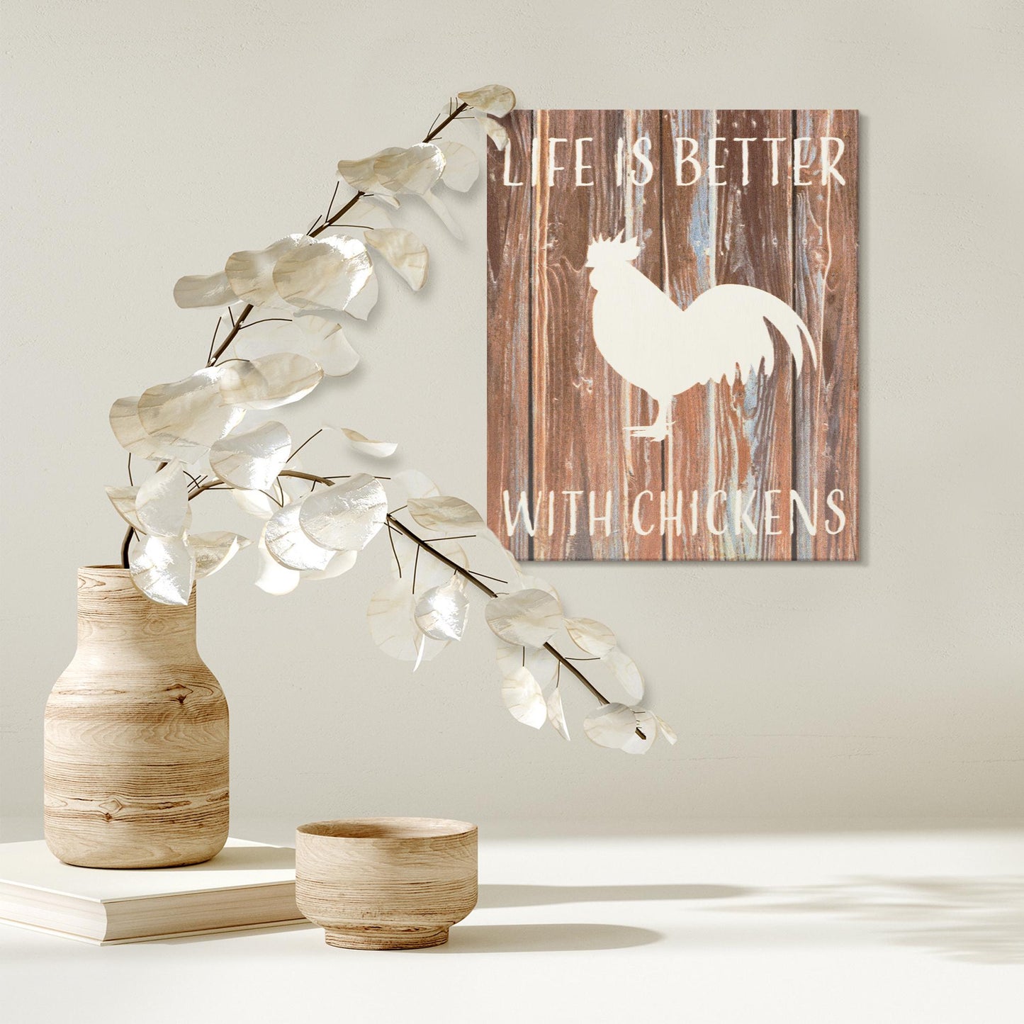 Rustic Chicken Wooden Sign: Farmhouse Decor for Chicken Lovers