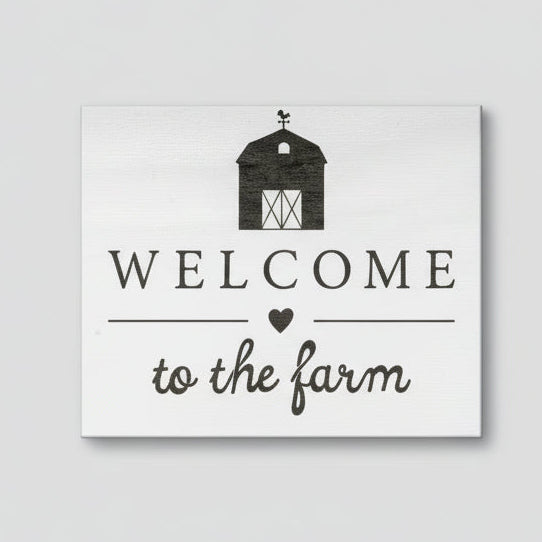 Welcome to the Farm Wooden Sign: Rustic Farmhouse Decor