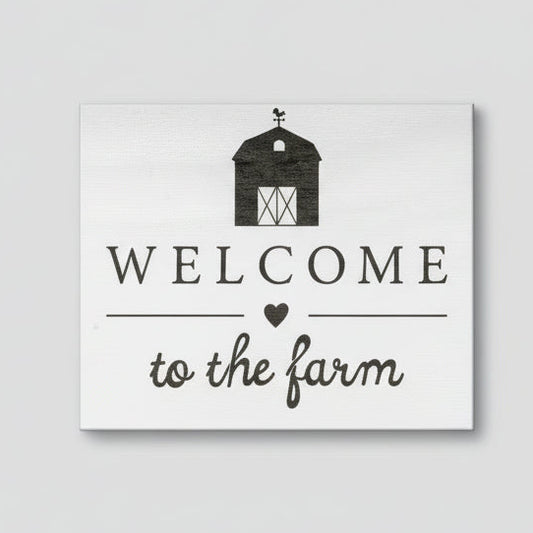 Welcome to the Farm Wooden Sign: Rustic Farmhouse Decor
