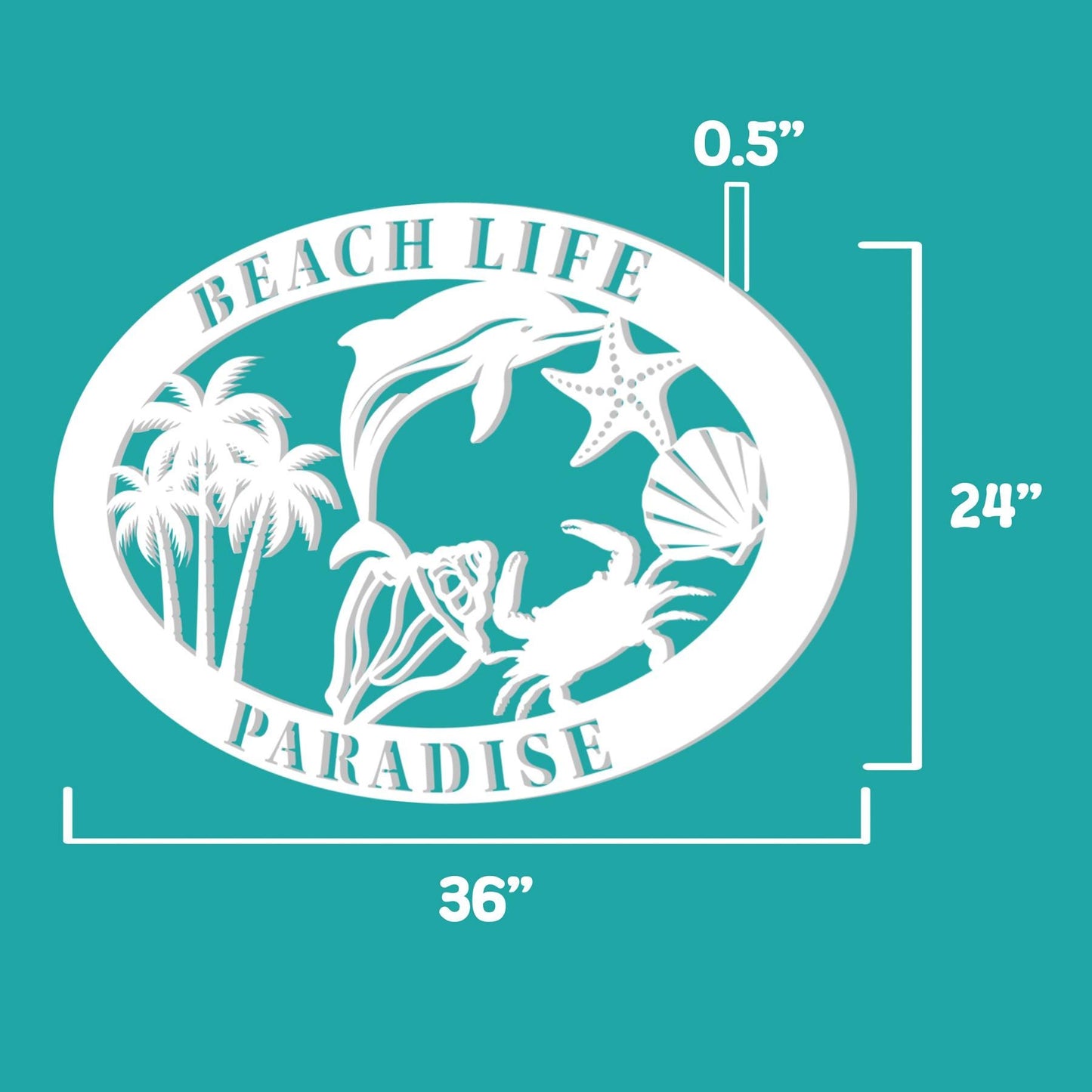 Custom Beach House Sign: 36" Coastal PVC Wall Art