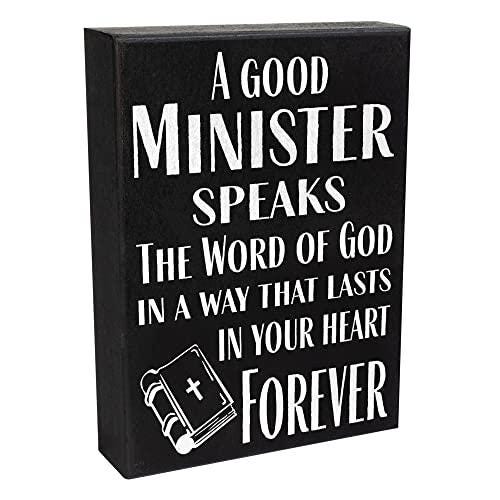 Minister Appreciation Gift: Farmhouse Wood Sign, Religious Quote Decor