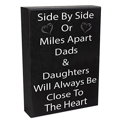 Rustic Wooden Sign: Dad and Daughter Gift, Farmhouse Decor (6x8 inches)