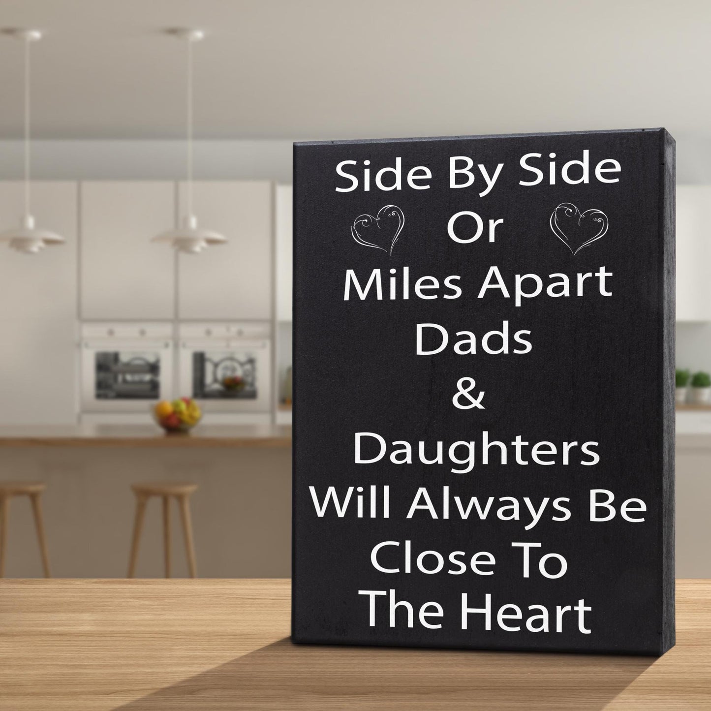 Rustic Wooden Sign: Dad and Daughter Gift, Farmhouse Decor (6x8 inches)