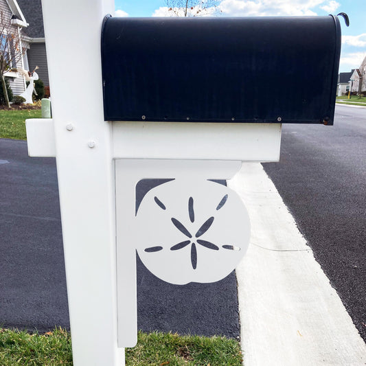 Sand Dollar Mailbox Bracket: Coastal Beach House Decor, Weather Resistant PVC