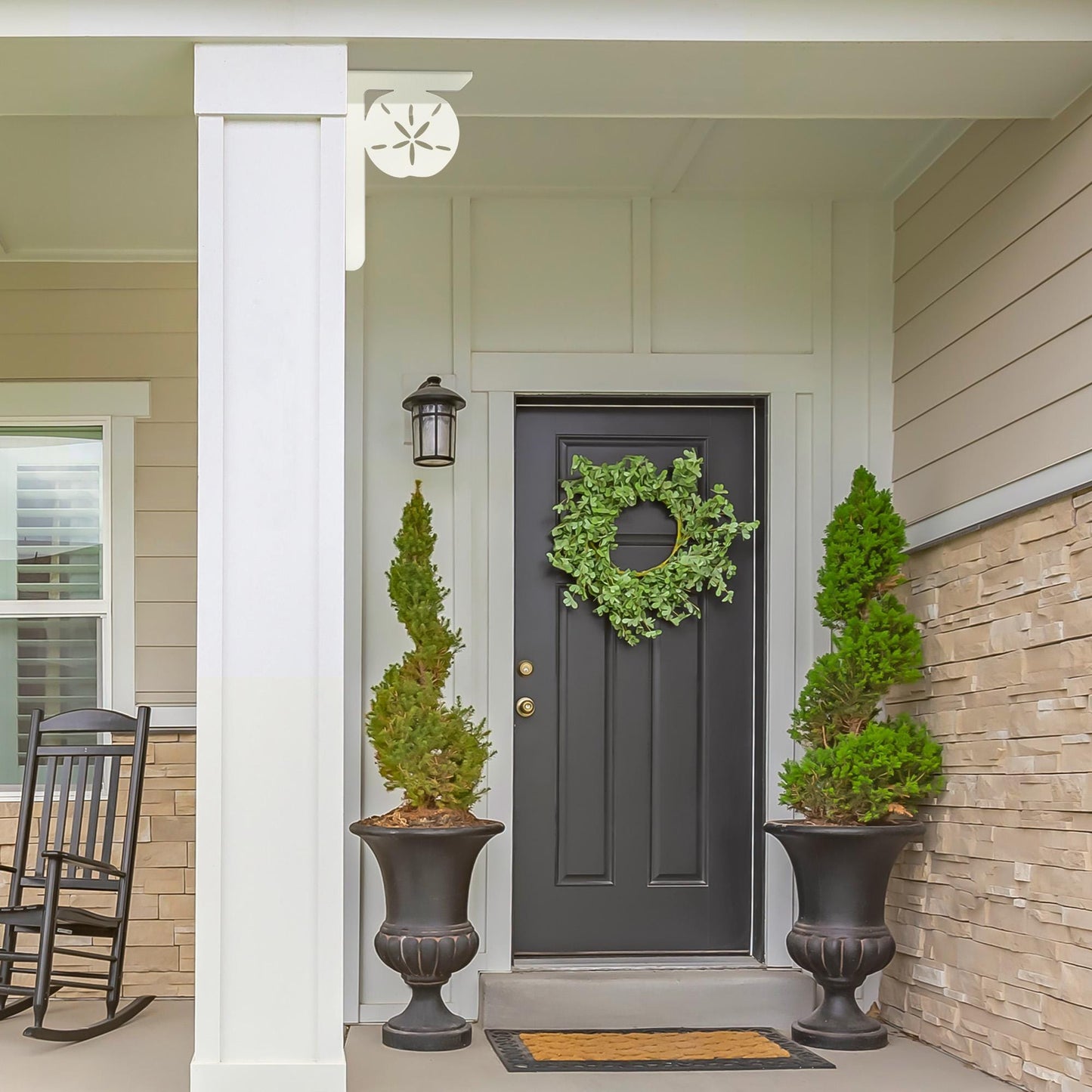 Sand Dollar Mailbox Bracket: Coastal Beach House Decor, Weather Resistant PVC