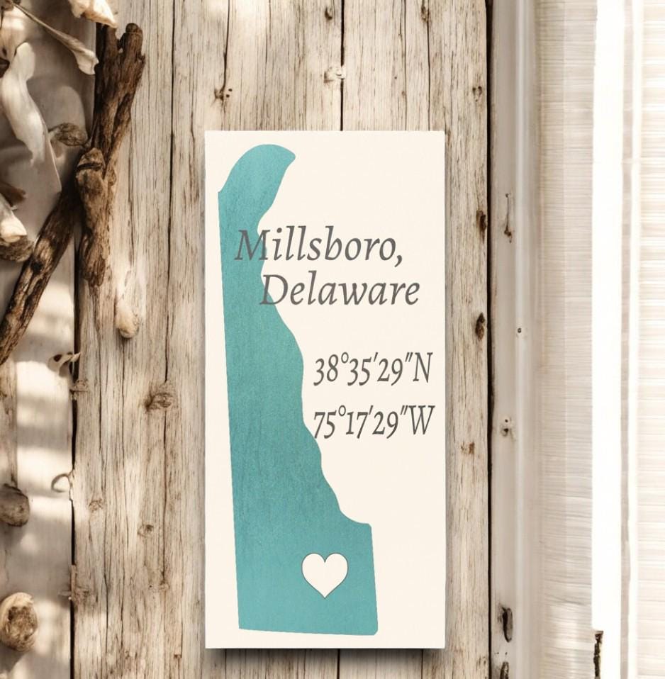 Millsboro, Delaware Wooden Nautical Sign: Hometown Pride Decor