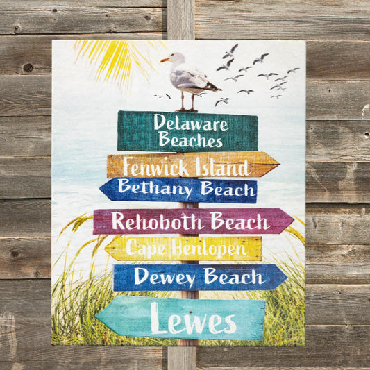 Delaware Beach Sign, Rehoboth Bethany Fenwick Lewes Dewey