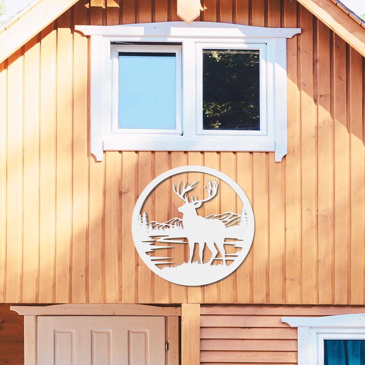 Deer Silhouette Wall Art: Rustic Cabin Decor, PVC Wilderness Sign