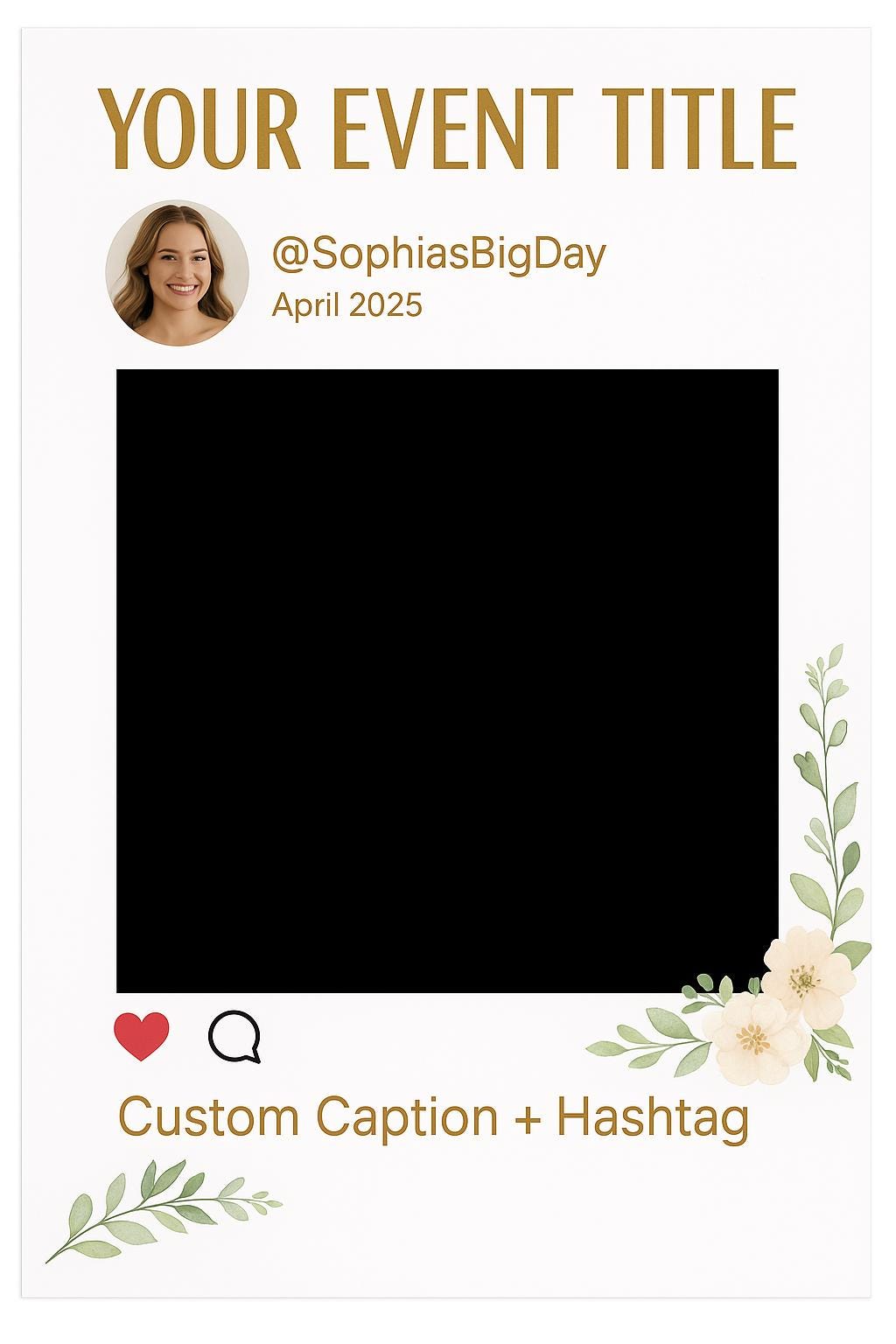 Custom Bridal Shower Photo Booth Frame: Personalized Party Decor