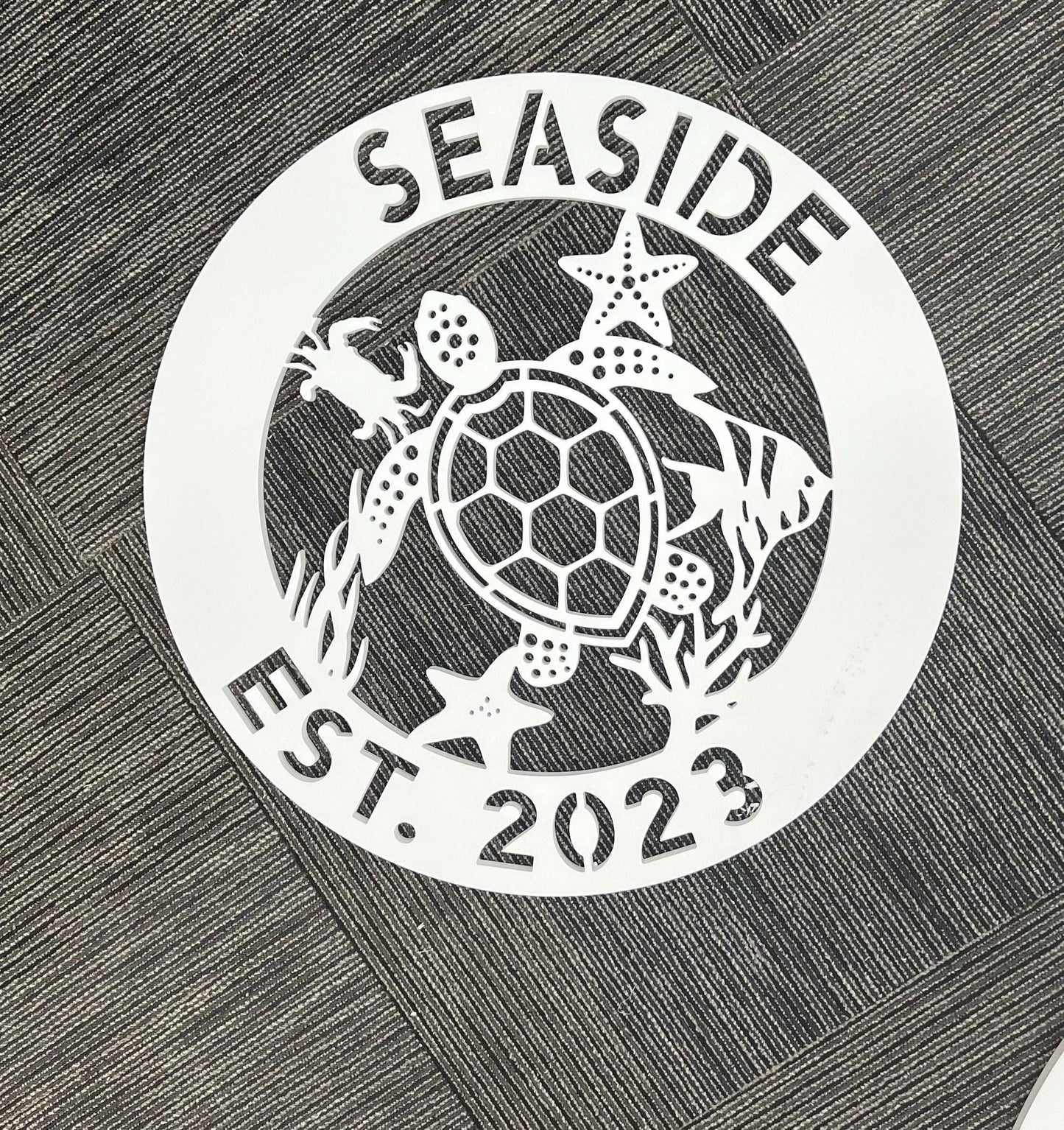 Personalized Turtle Sign: Coastal Beach House Decor (2 ft)