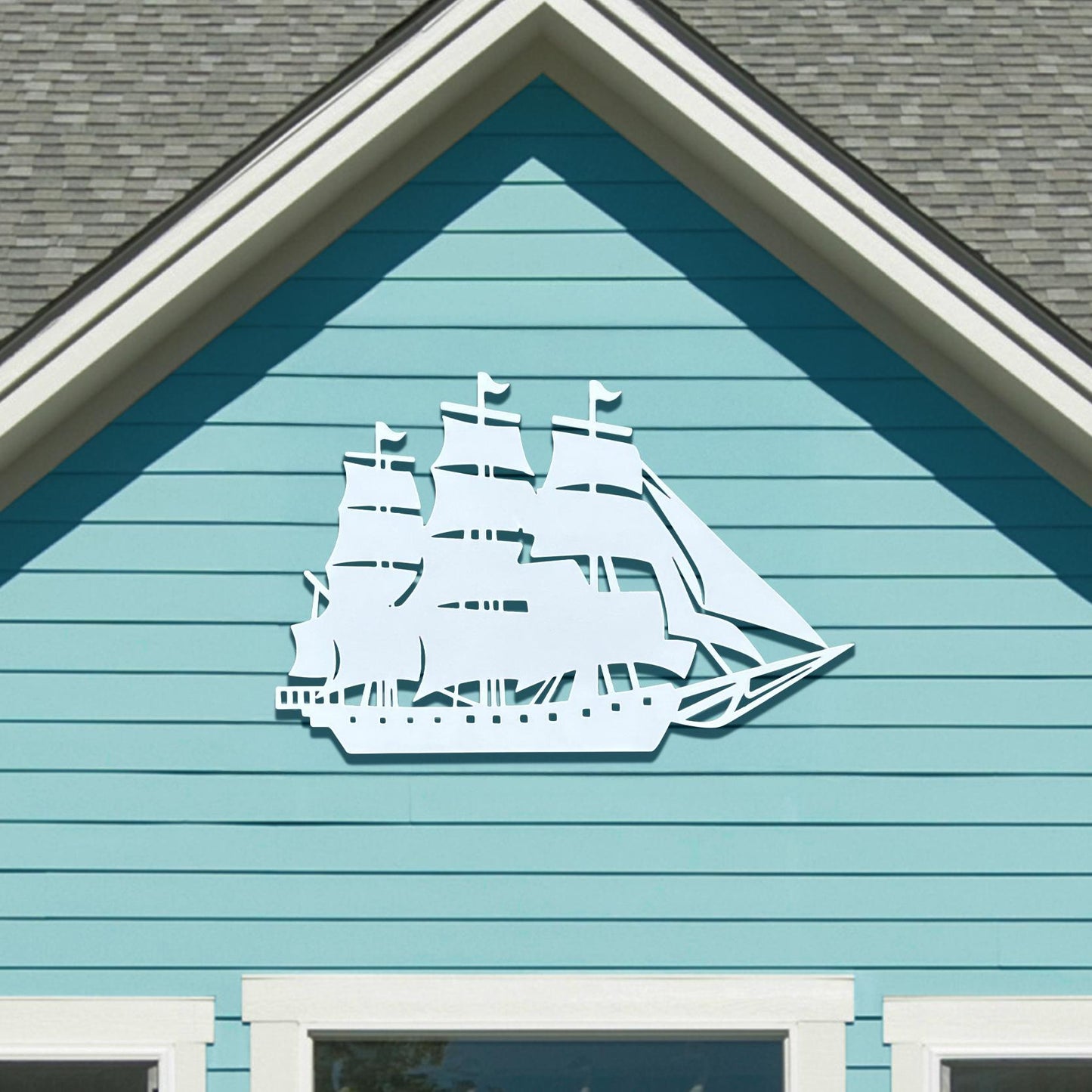 Handmade Clipper Sailboat PVC Sign: Nautical Outdoor Decor