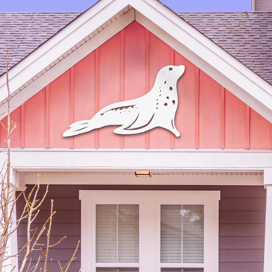 Handmade Seal Sign: Durable PVC Ocean Art, Coastal Decor