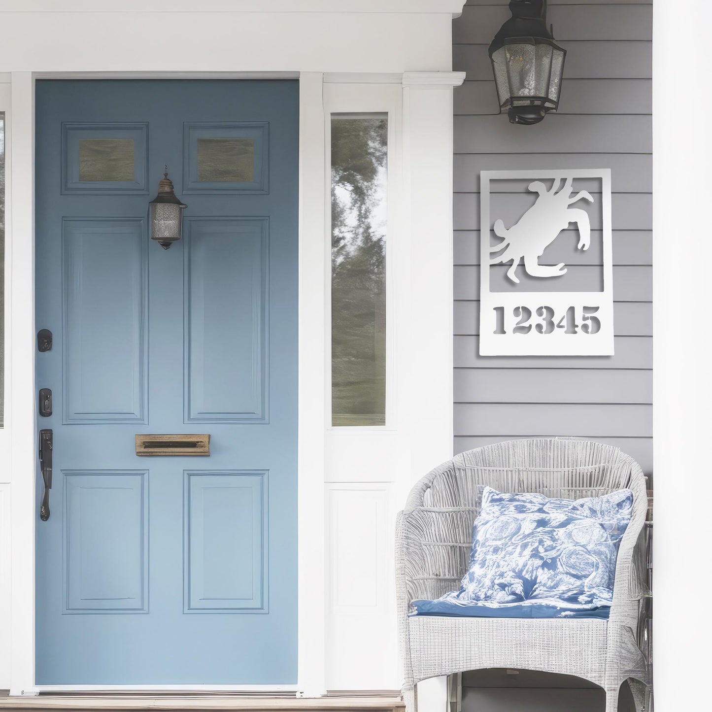 Custom Crab Address Sign: Weatherproof Coastal Home Decor