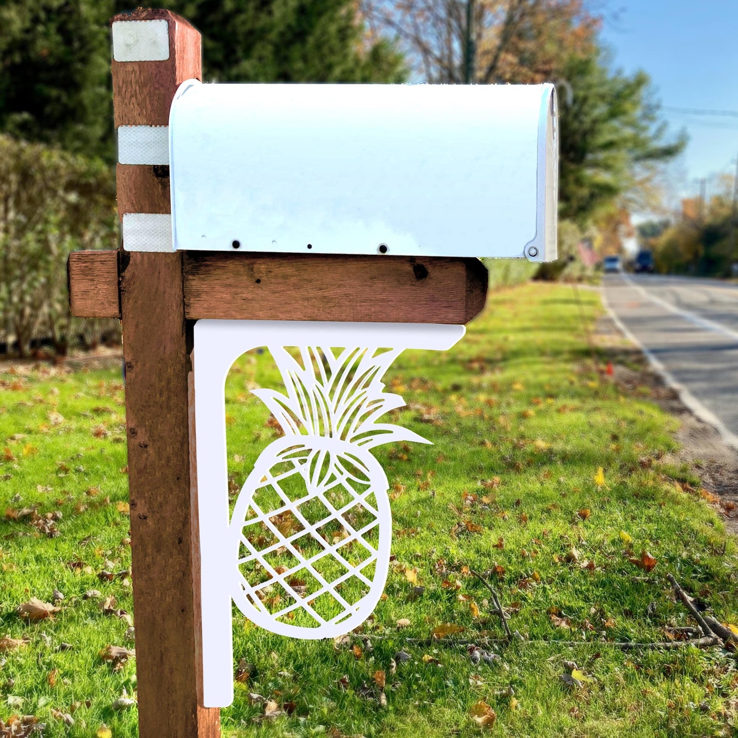 Pineapple Mailbox Bracket: Weather-Resistant Coastal Decor