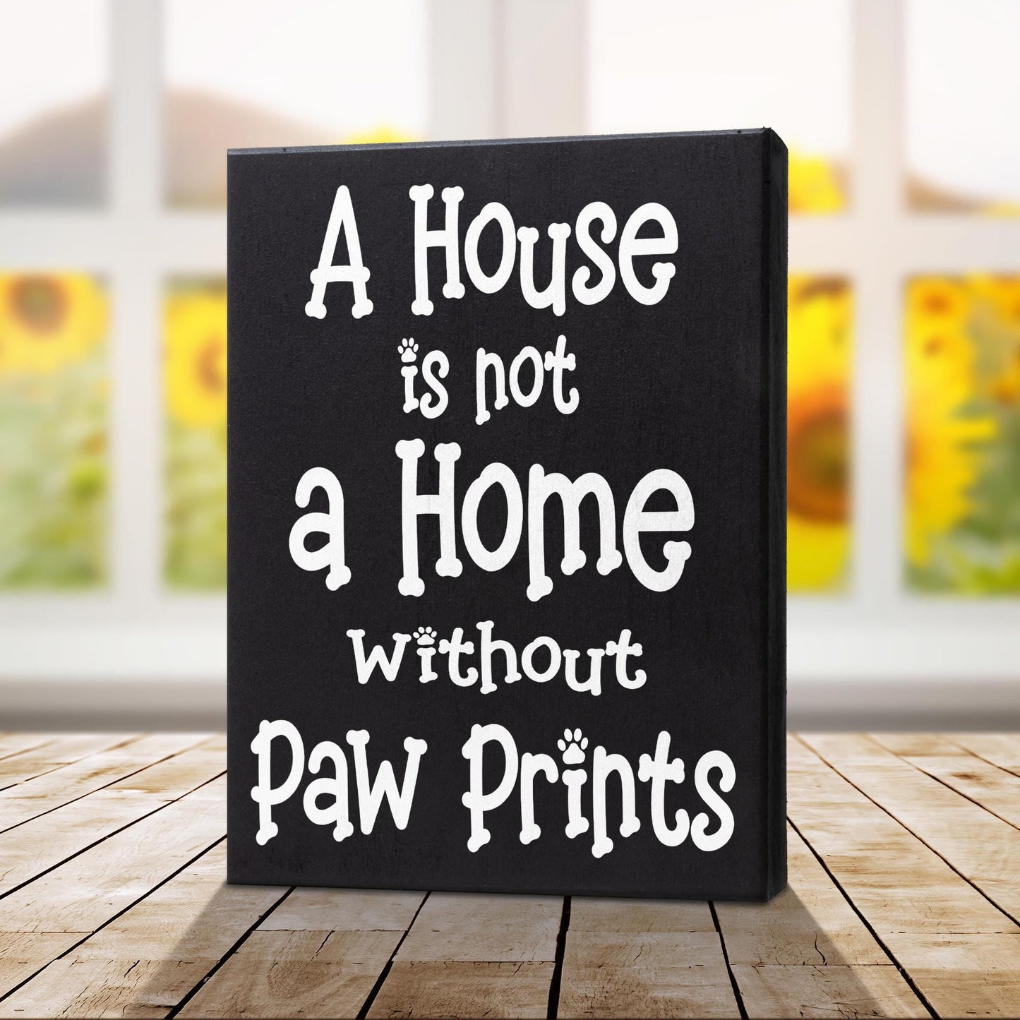 Paw Prints Wooden Sign: Dog Mom Gift, Farmhouse Pet Decor