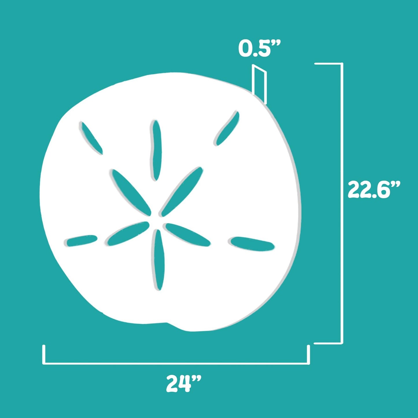 Coastal Sand dollar Wall Decor: Weatherproof PVC Ocean Art - 2-4 FT