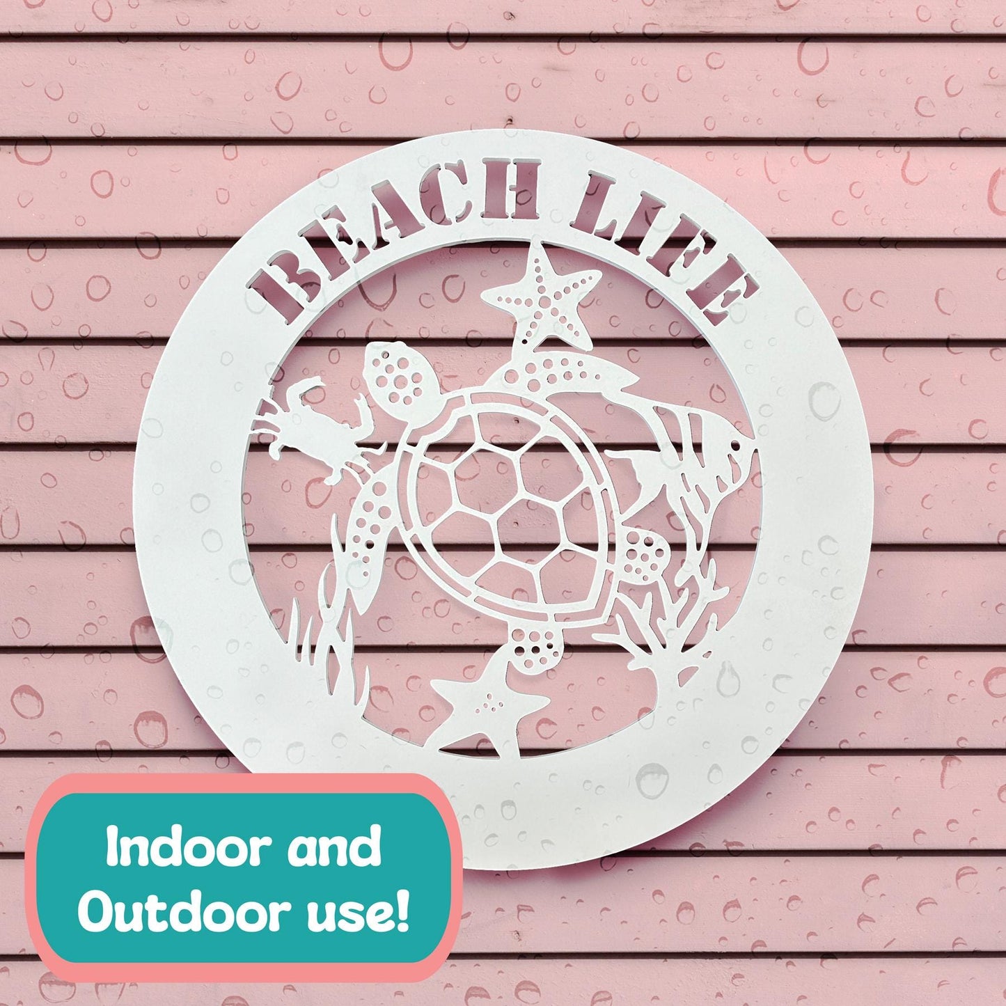 Personalized Turtle Sign: Coastal Beach House Decor (2 ft)